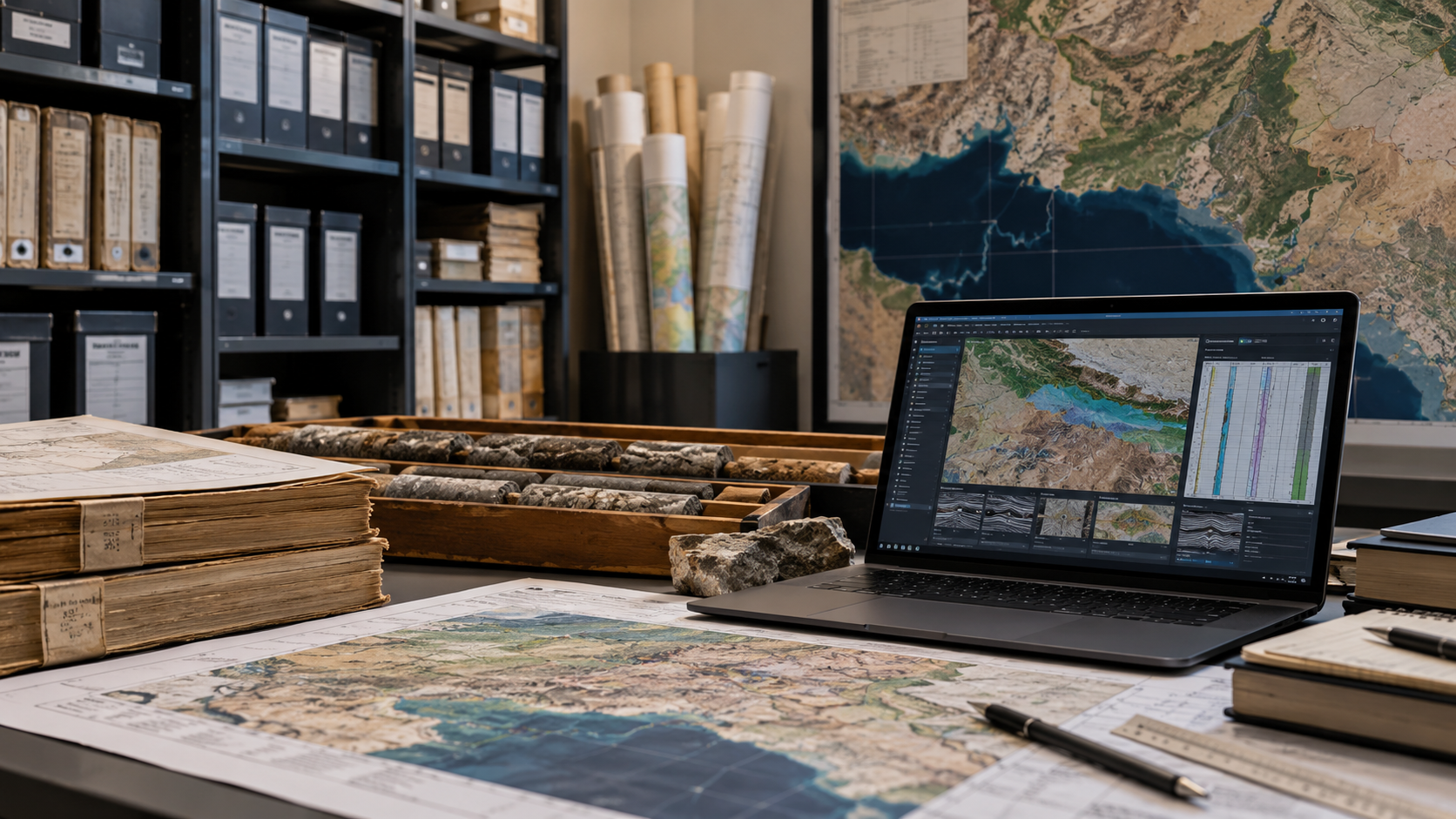 National resources data archive with geological maps and analysis platform